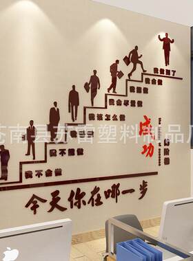 成功的阶梯墙贴创意励志文字贴纸办公室装饰企业文化亚克力墙贴画