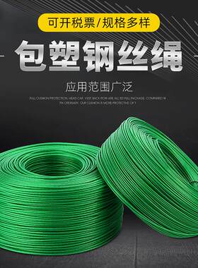 绿皮包塑钢丝绳 涂塑钢丝绳带皮PVC钢丝绳包胶晾衣绳