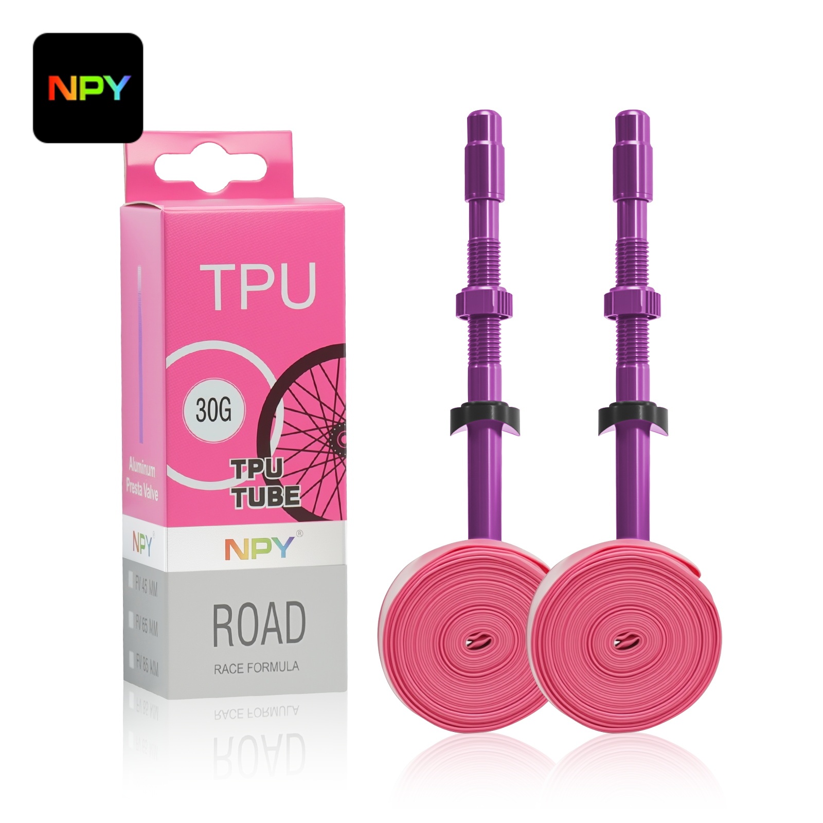 NPY自行车TPU内胎铝合金气嘴耐用不漏气超轻内胎公路车轻量化备胎