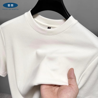 高端德绒短袖t恤男士打底衫秋冬磨毛加绒加厚内搭半袖发热上衣服