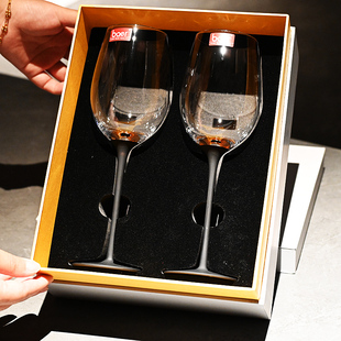 moongirl水晶玻璃轻奢高级感高脚红酒杯白葡萄酒杯家用酒具礼盒装