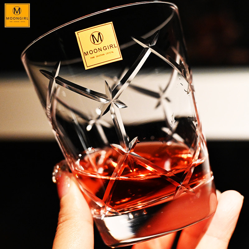 MOONGIRL纯手工切子水晶玻璃威士忌洋酒杯古典杯调酒杯啤酒水杯子,餐饮具,洋酒/威士忌杯,淘宝优惠券,粉丝福利购,淘宝优惠卷
