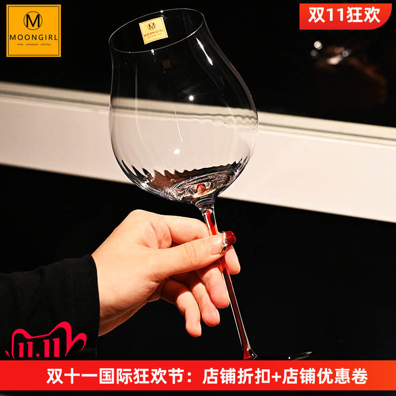 手工彩色水晶玻璃高脚葡萄酒杯子
