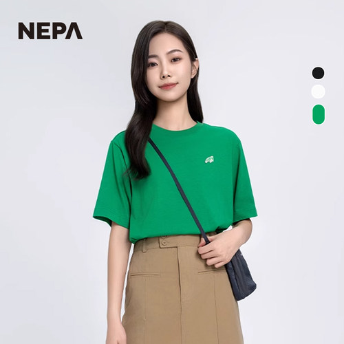 NEPA新品圆领T恤舒适透气男女款