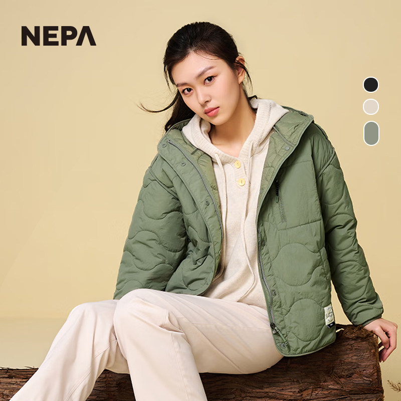 NEPA耐葩户外2023秋冬百搭女士换季保暖连帽棉袄棉服夹克7J60961,户外/登山/野营/旅行用品,保暖棉衣,淘宝优惠券,粉丝福利购,淘宝优惠卷