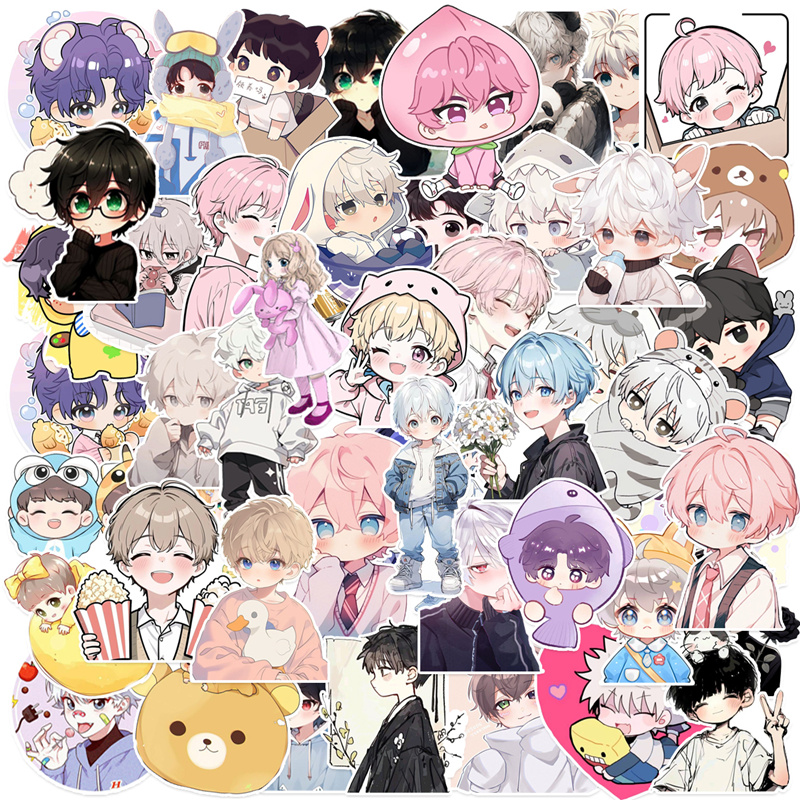 50张阳光男孩贴纸动漫男孩