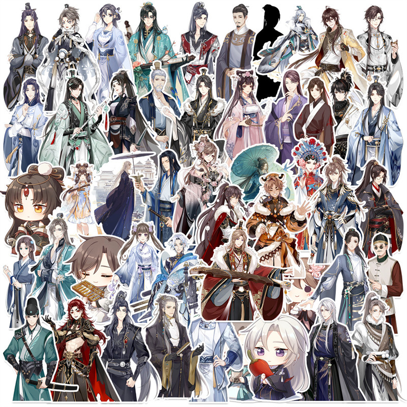 50张动漫花亦山心之月卡通涂鸦高颜值贴纸装饰笔记本头盔相框画手账保温杯吉他衣柜收纳箱拉杆箱贴纸防水pvc,3C数码配件,笔记本个性小贴纸,淘宝优惠券,粉丝福利购,淘宝优惠卷