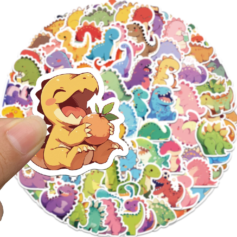 100张可爱卡通动漫恐龙涂鸦小贴纸装饰手机壳笔记本行李箱吉他滑板车个性高品质装饰DIY精美贴纸画不重复贴纸