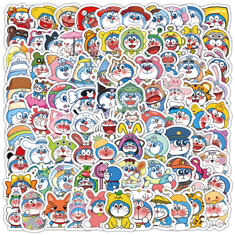 100张哆啦A梦卡通装饰防水贴纸