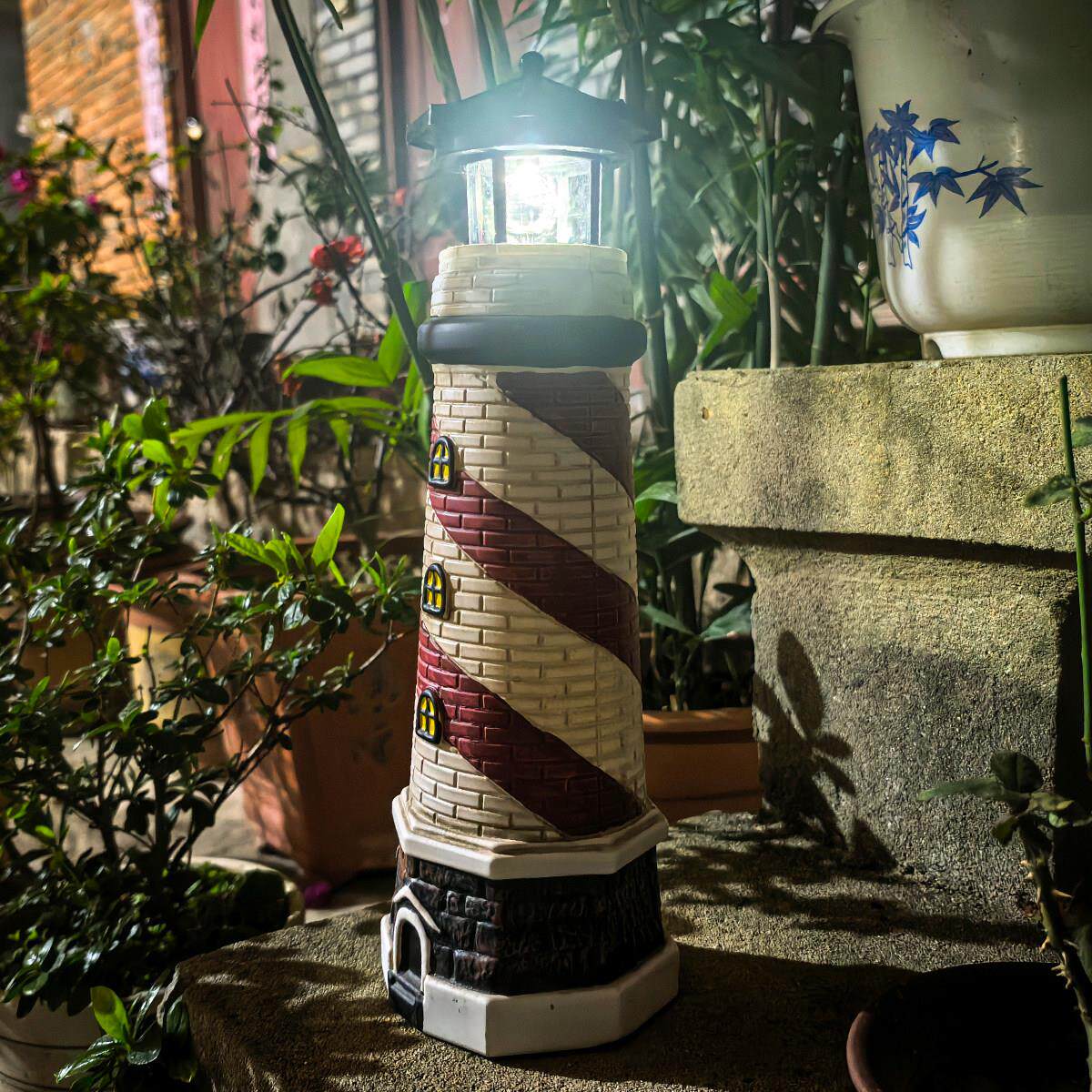 户外太阳能发光旋转灯塔Led传感器花园庭院景观布局装饰饰品草坪