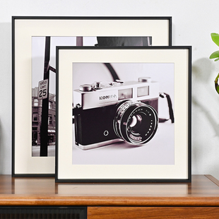 黑色相框简约窄边画框A4框8K4K50 90海报框铝合金轻奢相框 7060