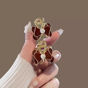 红色蝴蝶结新款小号抓夹女侧边刘海碎发夹子公主头气质发卡发饰