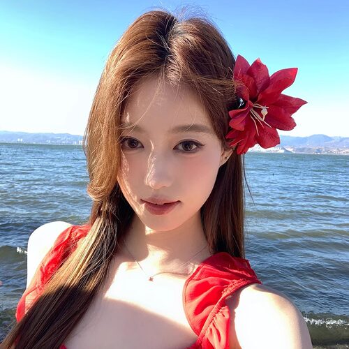 新中式红色花朵立体百合发夹甜美超仙纯欲发饰头花氛围感侧边头饰