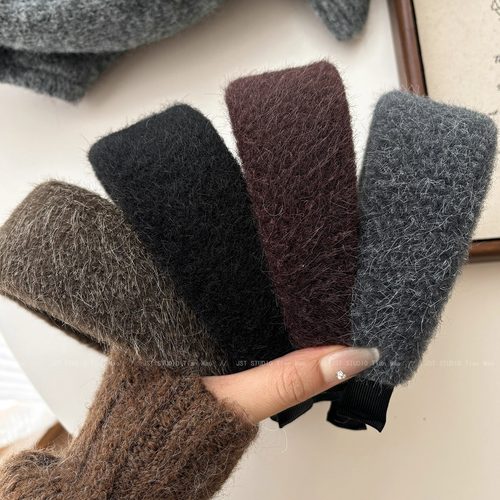 秋冬细毛绒加厚宽边发箍女2025新款高颅顶头箍气质百搭发卡发饰