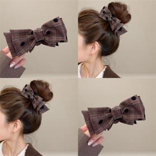 蝴蝶结抓夹女在逃公主头顶发夹大号头饰2025新款高级感丸子头发饰