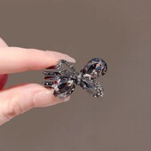 蝴蝶结额前碎发刘海鸭嘴夹发卡发夹甜美高级感靓丽水钻侧边夹镂空