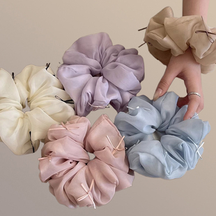 芭蕾少女丝带蝴蝶结发圈超柔网纱大肠圈头绳高级感发绳低马尾发饰