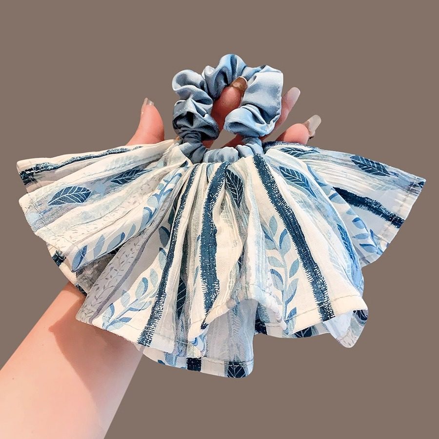 韩国东大门同款清新蓝色条纹大肠发圈女扎头发马尾发绳头绳皮筋,饰品/流行首饰/时尚饰品新,发饰,淘宝优惠券,粉丝福利购,淘宝优惠卷