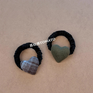 心动讯号~爱心发圈女扎丸子头丝绒发绳高弹力头绳高级感百搭发饰