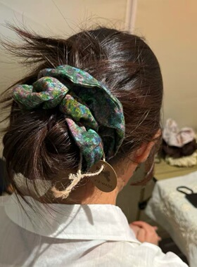 莫奈油画风紫花田大肠发圈发绳发饰头绳头花马尾皮筋文艺艺术复古