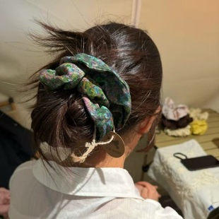 莫奈油画风紫花田大肠发圈发绳发饰头绳头花马尾皮筋文艺艺术复古