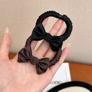 韩系缎面蝴蝶结小肠发圈女高级感头绳麻花辫发绳扎头发橡皮筋头花