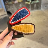 韩国小众设计超重工高品质撞色编织BB夹子无痕不伤发刘海懒人边夹