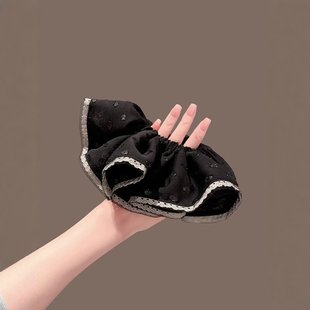 蕾丝花边波点大肠发圈女新款气质发绳高级感头花时尚百搭扎发头绳