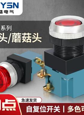 机床数控LA19按钮-11/11J/11D自复位带灯220V红色绿色