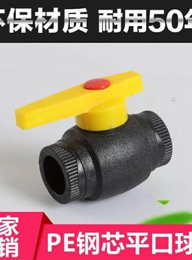 PE钢芯球阀门钢阀黑色自来水管热熔接头承插开关配件202532405063