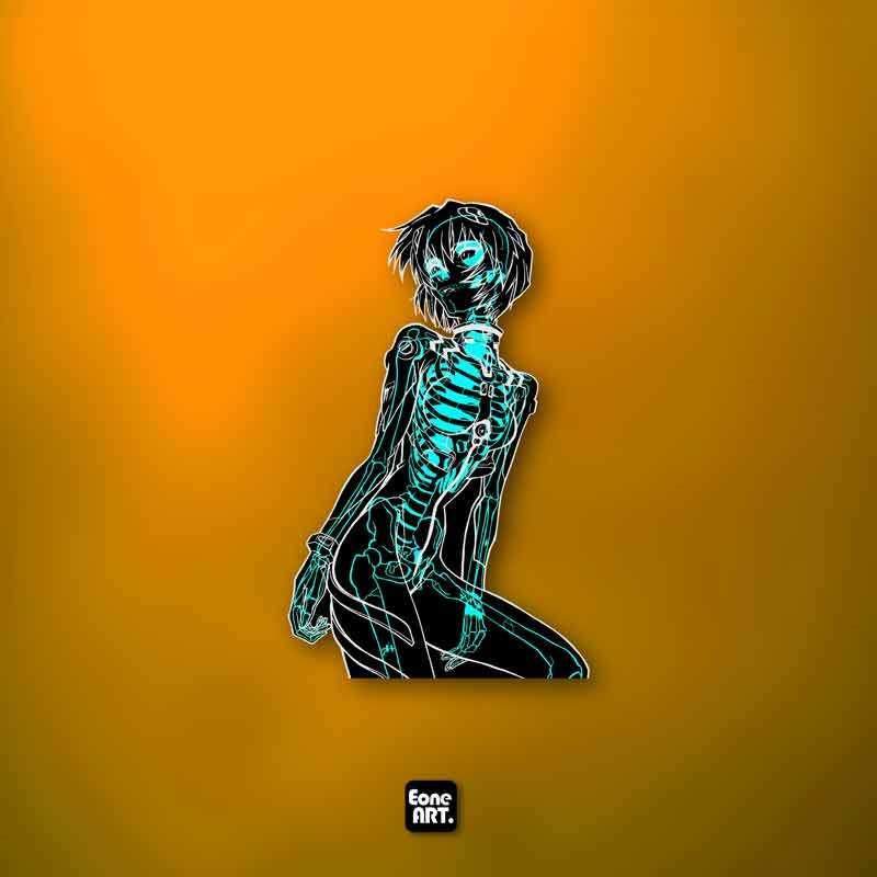 EONE反光车贴EVA新世纪福音战士绫波丽X光骨骼效果室内外防水贴纸,3C数码配件,USB多功能数码宝,淘宝优惠券,粉丝福利购,淘宝优惠卷