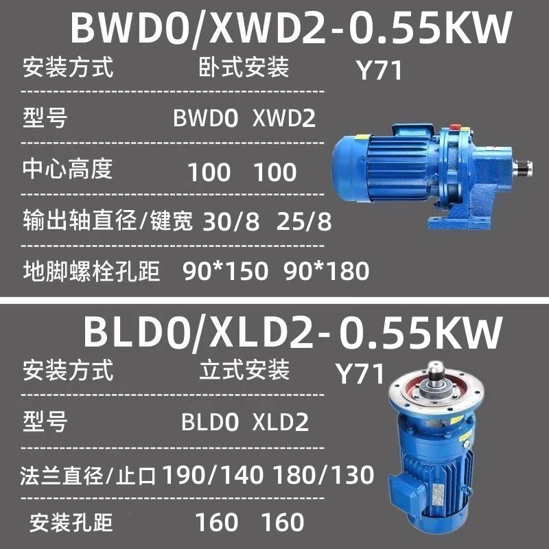 摆线针轮减速机BWD0#1#2#3#4#5#XWD2#3#4#5O#6#7#卧立式BLD搅拌机