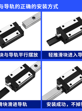 国产直线导轨滑轨滑块线轨TRS15B 20 25 30 BS AS EGH线性滑轨2孔
