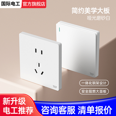 经典百搭哑光白色开关插座