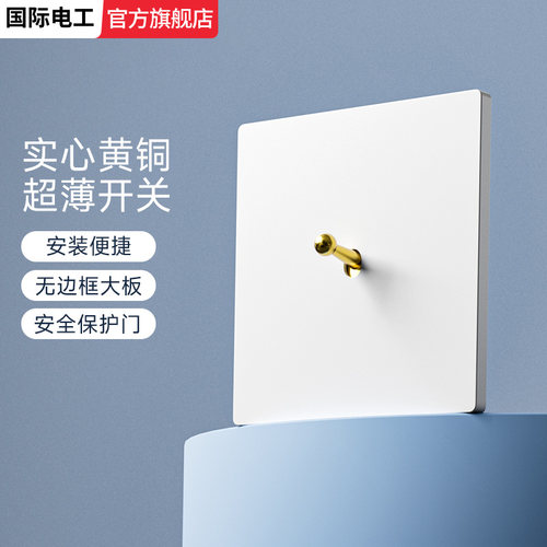 超薄白色拨杆灯开关面板双控电源