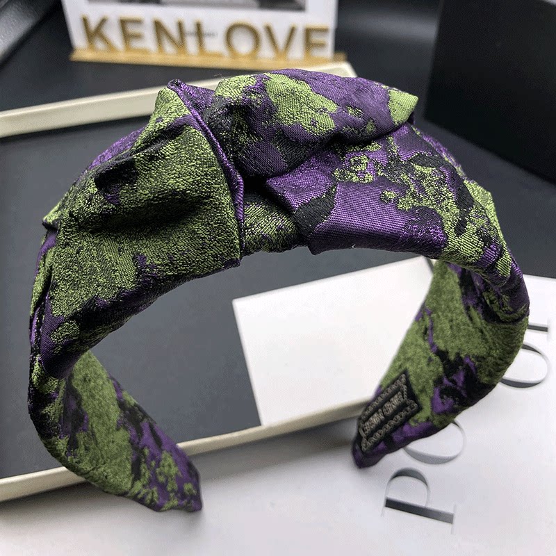 Kenlove法式复古印花宽边发箍