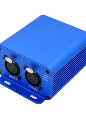 2路双输出5芯DMX插座 ARTNET舞台灯光蓝色远程控制器信号转换器