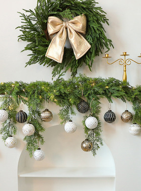 圣诞节8cm12psc圣诞球套装挂件圣诞树氛围感装饰品盒装吊球挂饰