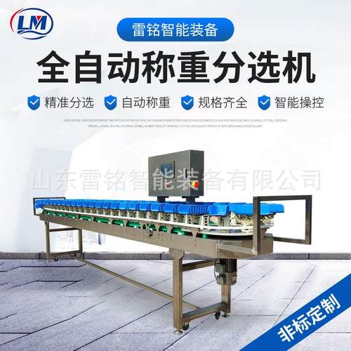 黄花鱼海鲜重量分选机兔头兔腿分级机三文鱼海产品自动称重分拣机