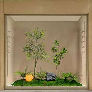仿真植物造景百合竹南天竹盆景室内假绿植景观橱窗餐厅楼梯下装饰