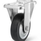 CLB01-D100-RB 4寸黑色橡胶固定轮 怡合达日式标准脚轮