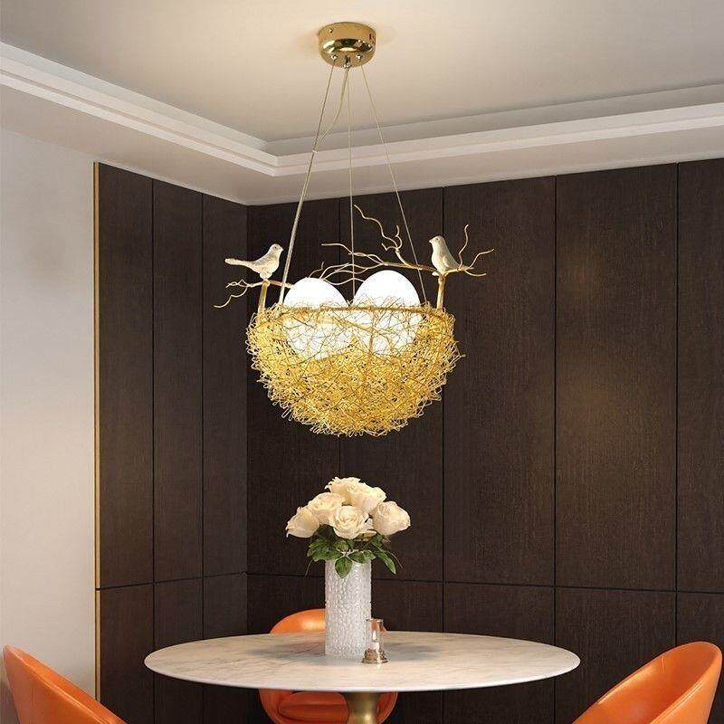 北欧乡村餐厅灯创意鸟巢艺术灯具个性阳台走廊吊灯浪漫温馨卧室灯