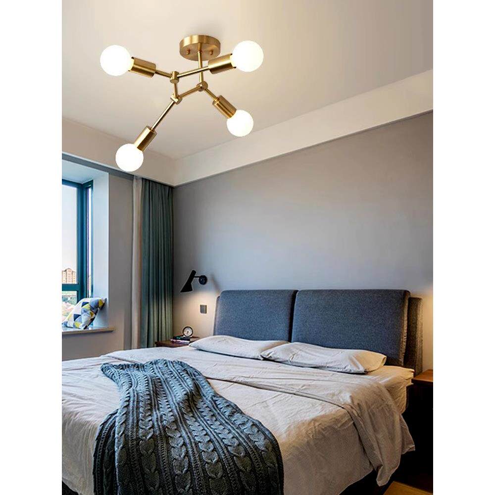 吸顶灯创意个性北欧现代简约书房餐厅房间灯全铜温馨浪漫卧室灯具