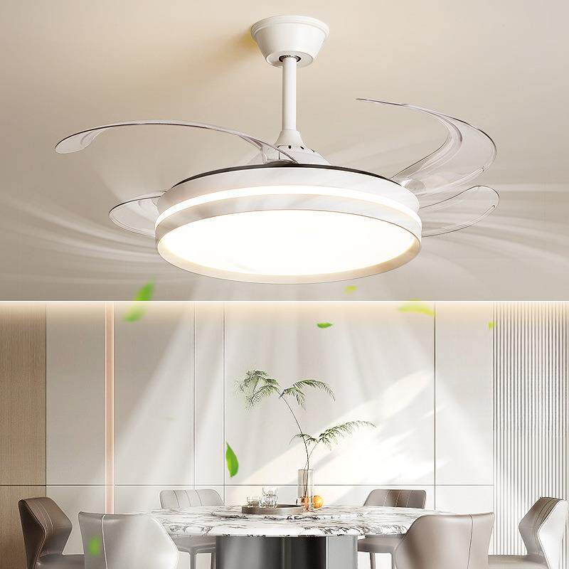 简约现代风扇灯隐形吊扇灯客厅餐厅卧室电风扇吊灯智能led吸顶灯