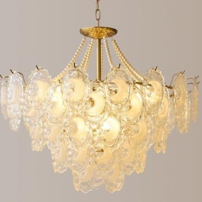 法式轻奢客厅吊灯后现代简约家用卧室灯复古北欧网红玻璃餐厅吊灯