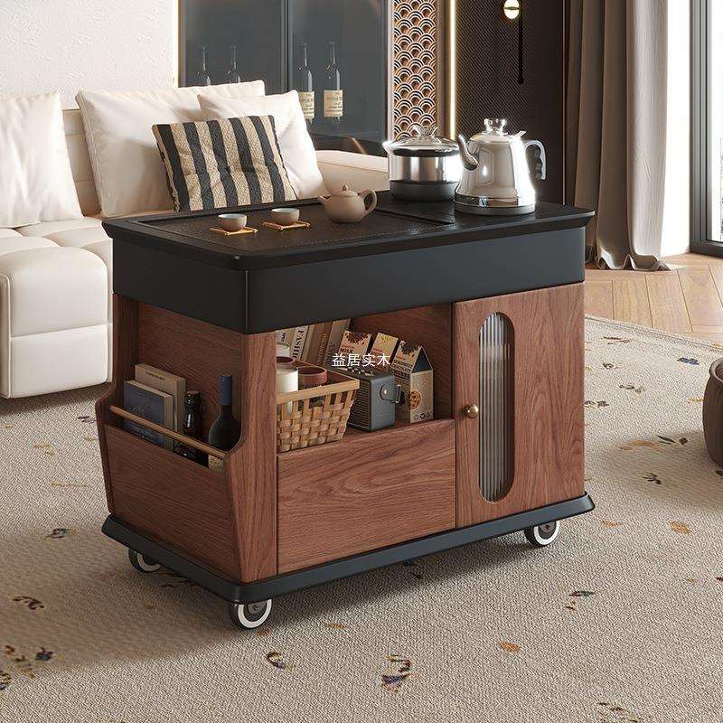 实木茶几沙发客厅阳台移动多功能现代简约茶台烧水壶移动茶几推车