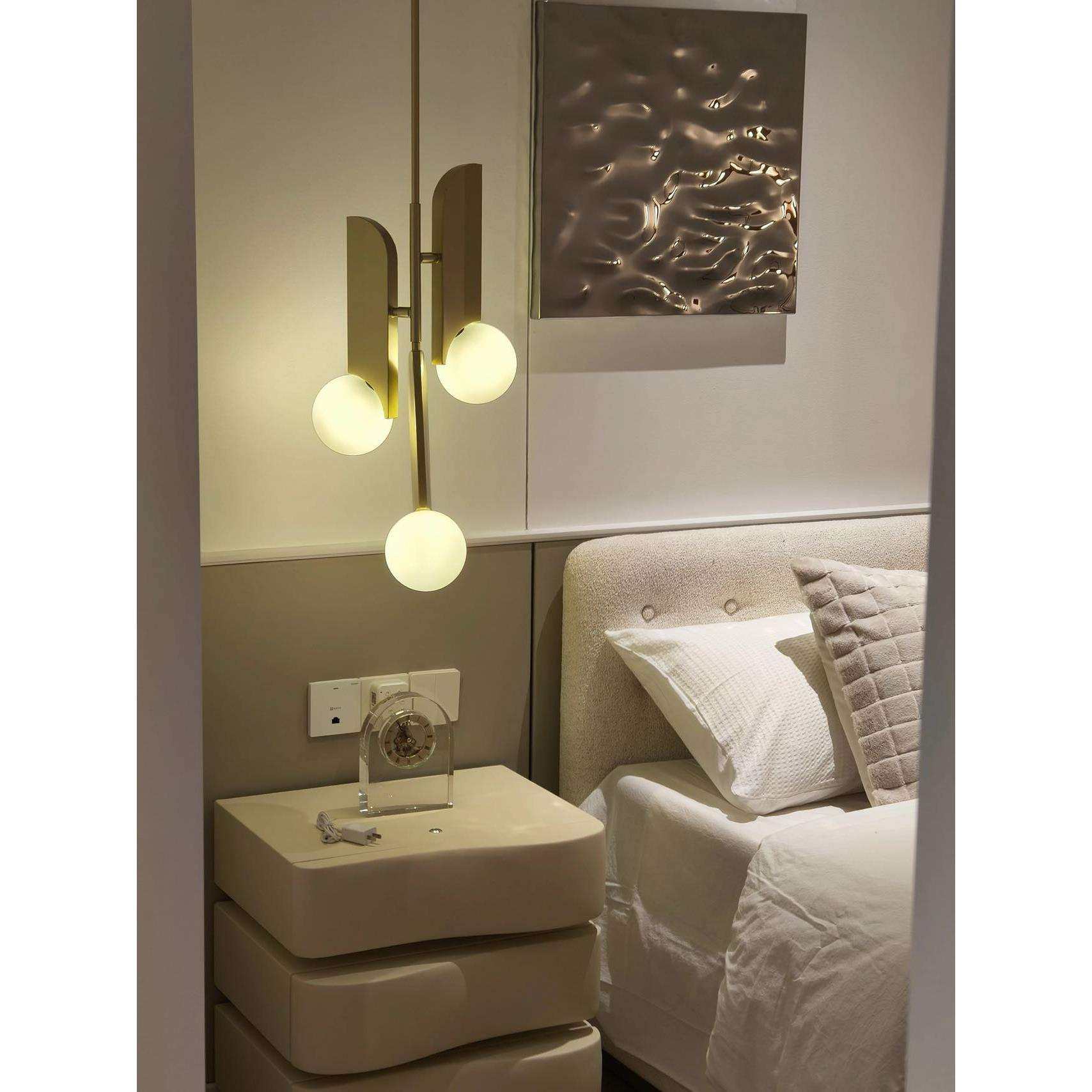 轻奢北欧卧室床头壁灯客厅吊灯餐厅音符落地灯玻璃球单头金色壁灯