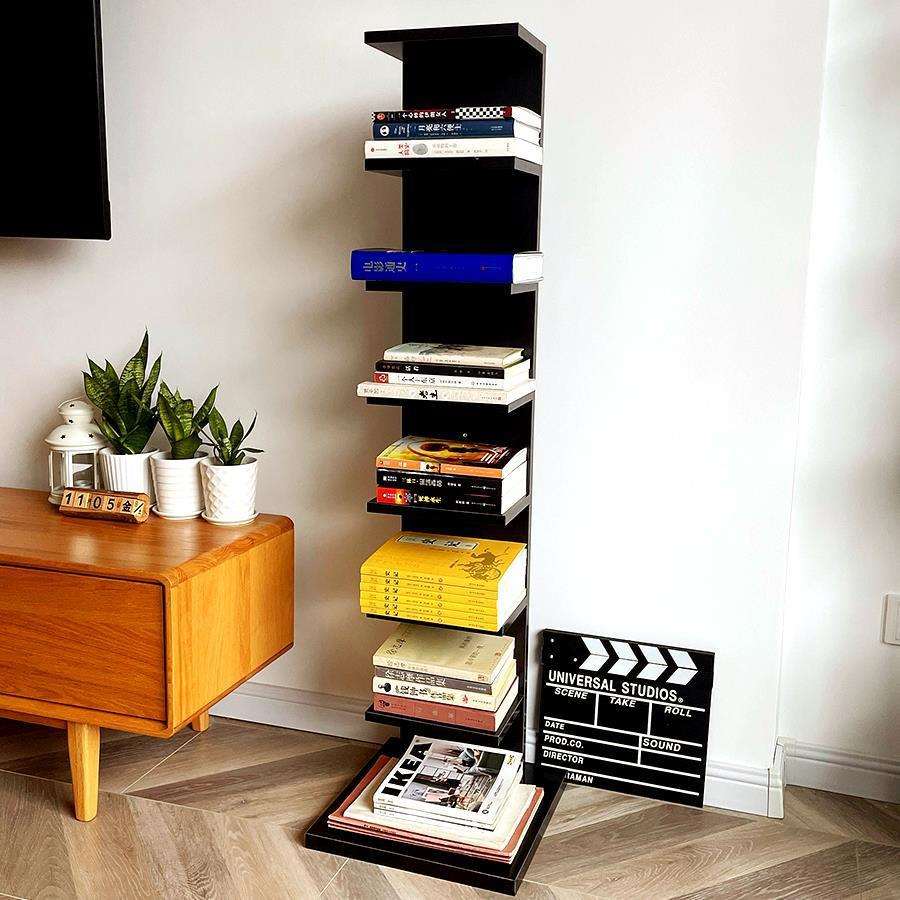 落地隐形书架角落小型简易客厅转角置物架经济型飘窗省空间靠墙