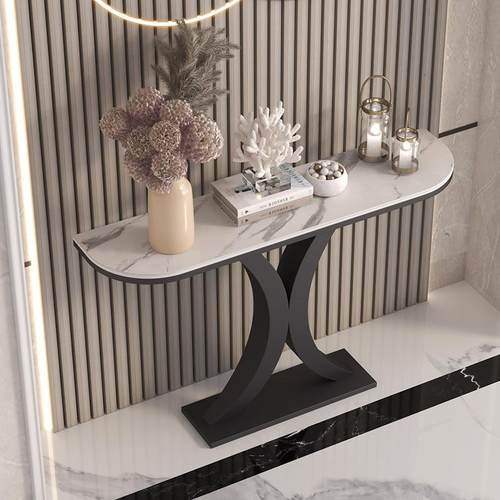 轻奢岩板玄关桌现代简约式艺术超窄靠墙条案简约入户正对门玄关桌