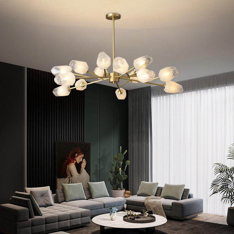轻奢全铜客厅吊灯2025年新款后现代玻璃灯罩简约卧室led魔豆吊灯,鲜花速递/花卉仿真/绿植园艺,割草机/草坪机,淘宝优惠券,粉丝福利购,淘宝优惠卷